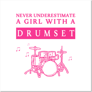 Underestimated Drumset Girl Posters and Art